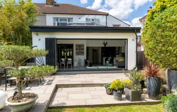 Professional patio cleaning service in Woking garden.