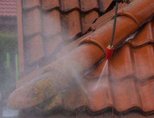 Jet washing roof tiles