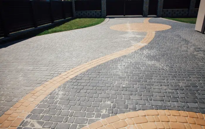 Freshly cleaned driveway in Guildford, Surrey.