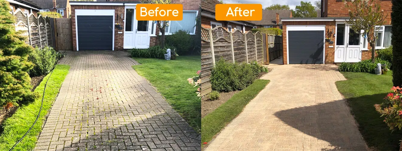 Professional driveway cleaning in Guildford, Surrey.