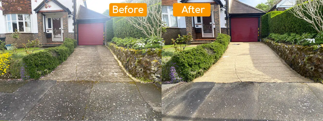 Professional driveway cleaning in Reigate, Surrey.