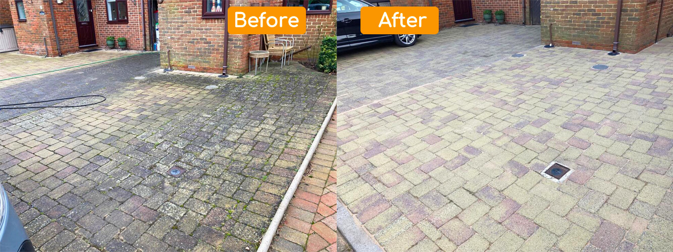 Before After Driveway Cleaning in Stoneleigh