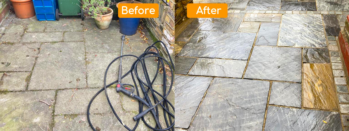 Before After Patio Clean in Cheam