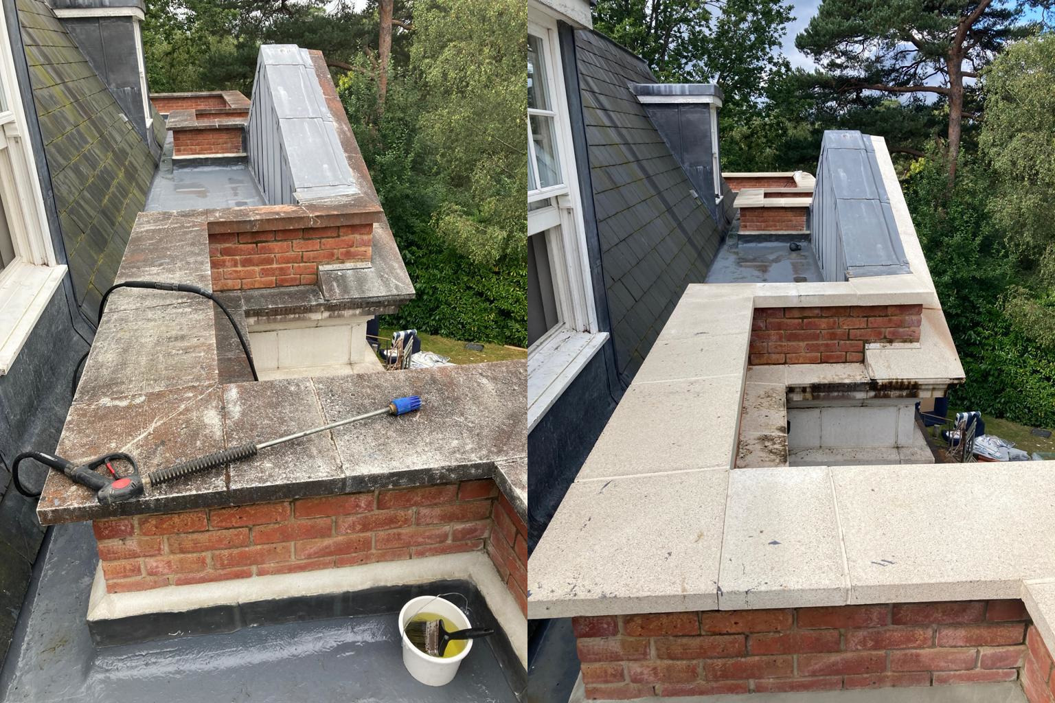 before-after-stonework-washing St George's Hill stone cleaning
