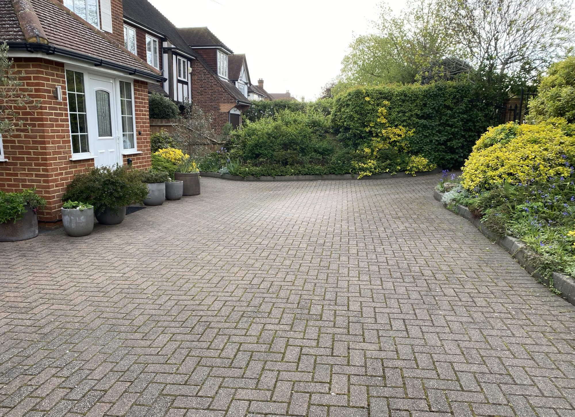Professionally cleaned driveway in Epsom, Surrey.