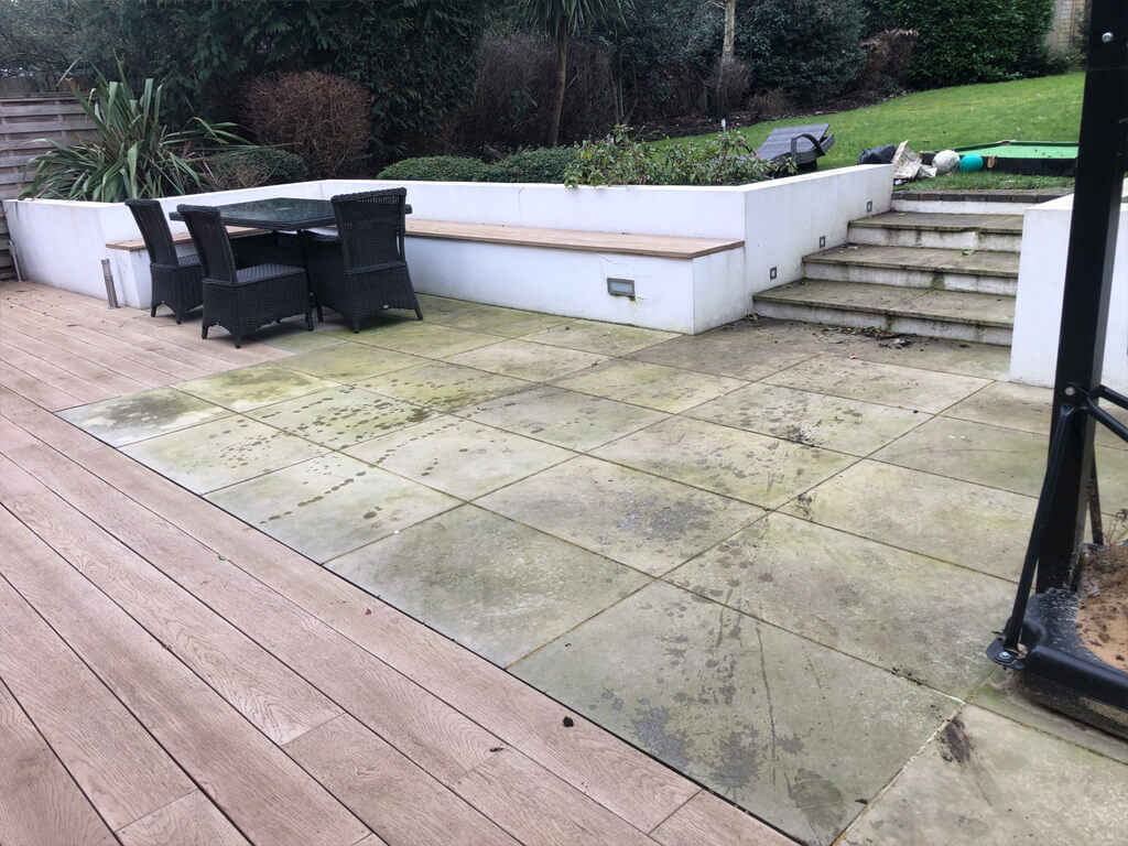 Before & after photos of Jet Washing in Surrey & South London