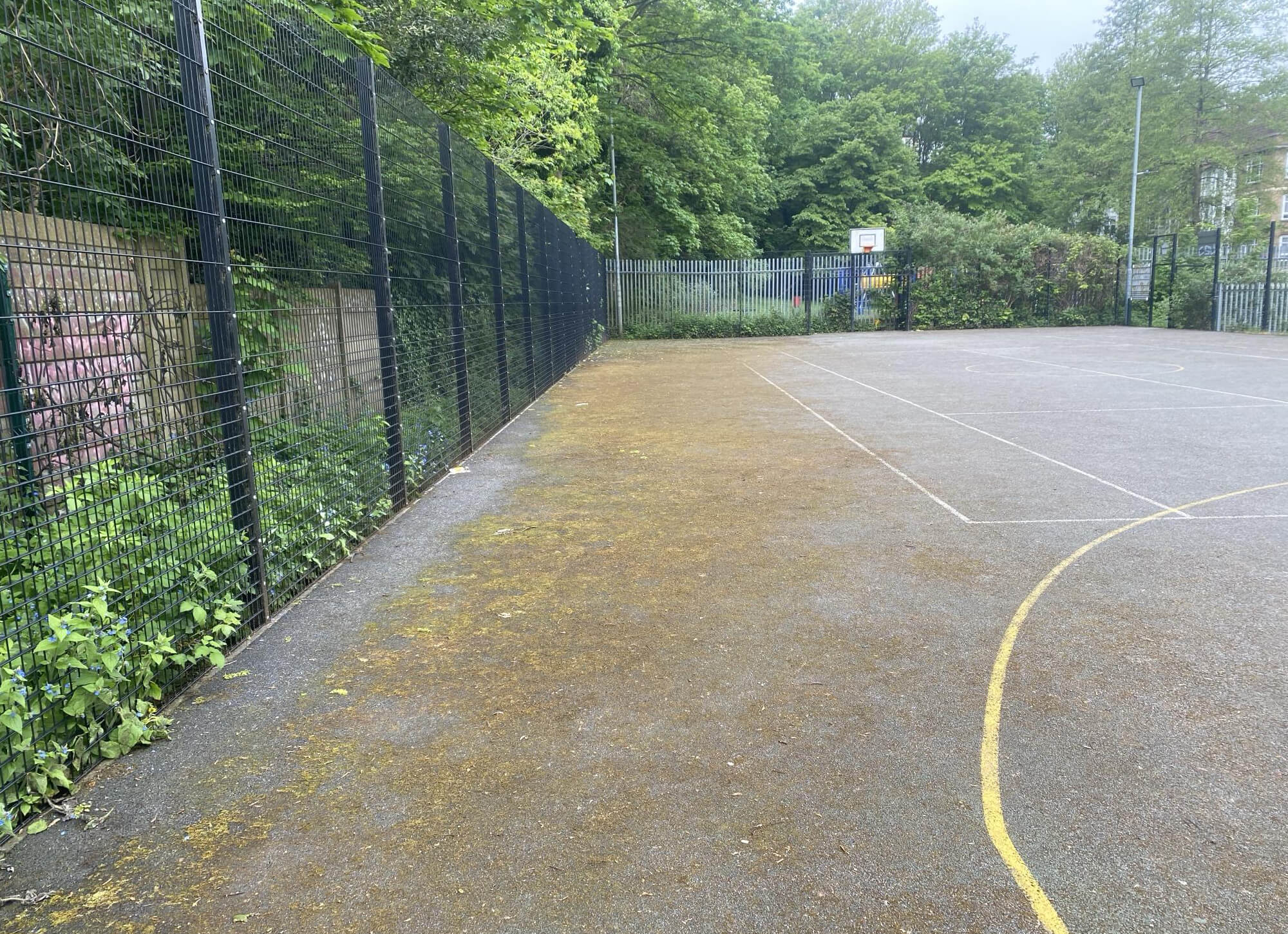 Professional jet washing in Guildford MUGA