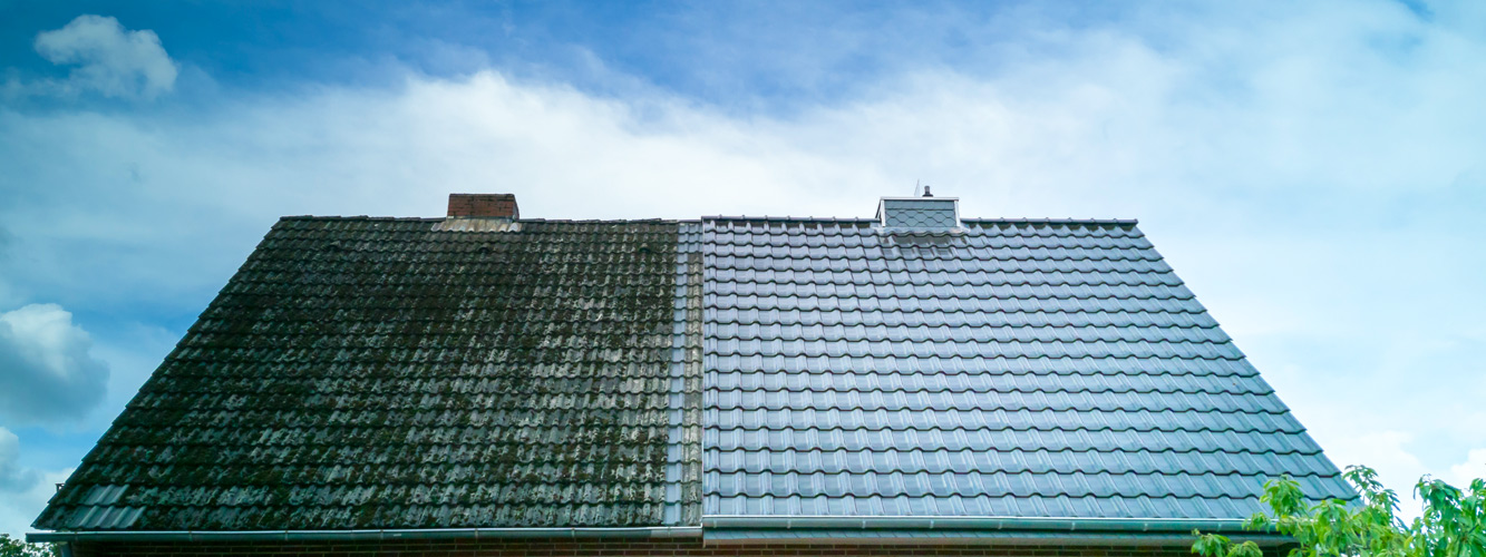 Roofline jetwashing in Surrey