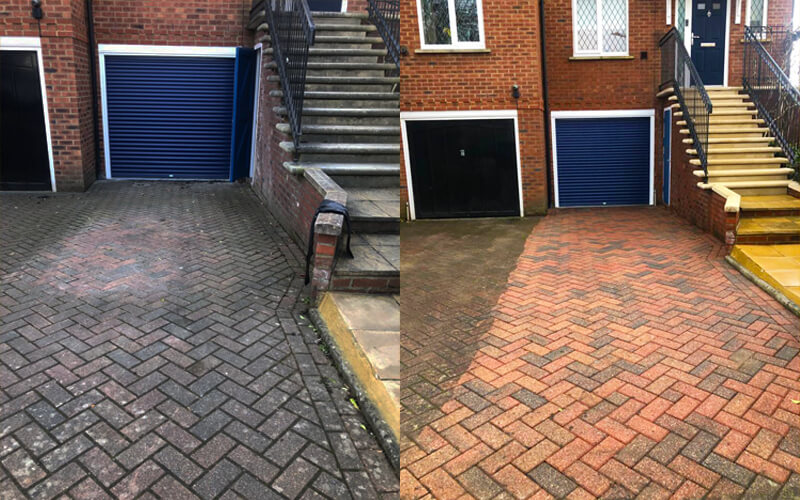 Block paving cleaning GU21