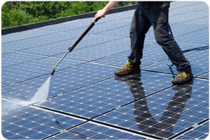 Solar panel jet washing in Surrey